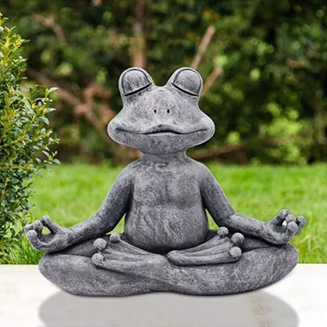 Resina Artesanía Buda Meditación Rana Perro Gato Estatua Animal Arte Yoga Estatuilla Regalo=