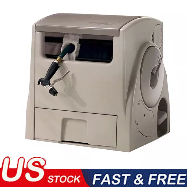 Auto Power Rewind Hose Reel Neatly Durable Resin Construction Winder Functional