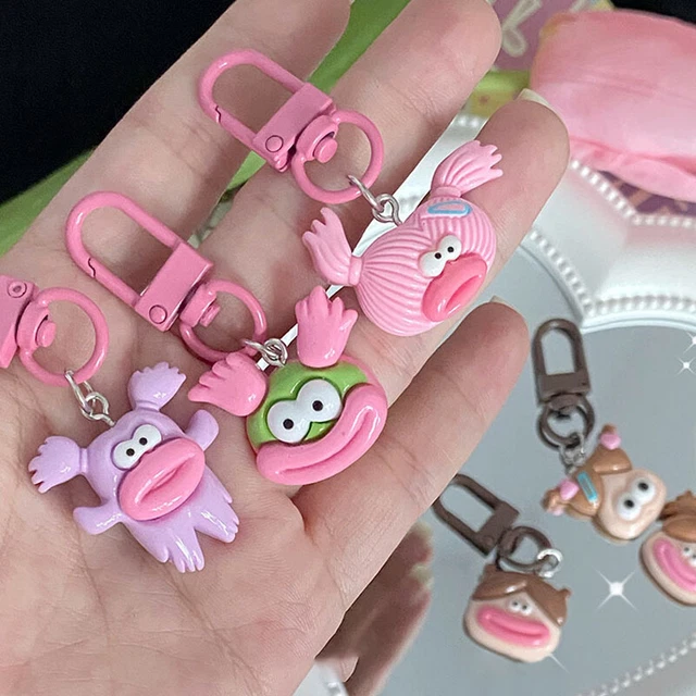 Cartoon Cute Funny Sausage Mouth Keychain Backpack Pendant Decor Accessries   GF