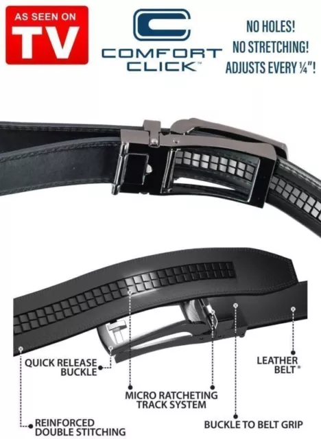 COMFORT CLICK Leather Belt Automatic Adjustable Xmas Men Gift As Seen On TV US 3