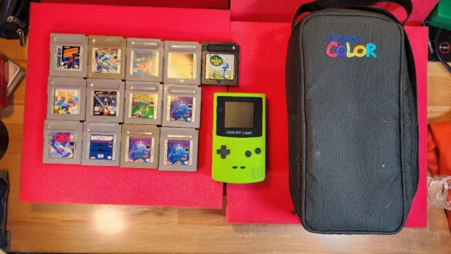 Nintendo Game Boy Color Kiwi Handheld System Plus Game LOT (CGB-S-LMA) Nintendo Game Boy Color Kiwi Handheld System Plus Game LOT (CGB-S-LMA)