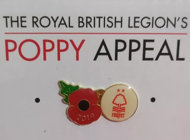 POPPY Nottingham Forest Badge 2019 White Legion. New. Donation To Charity