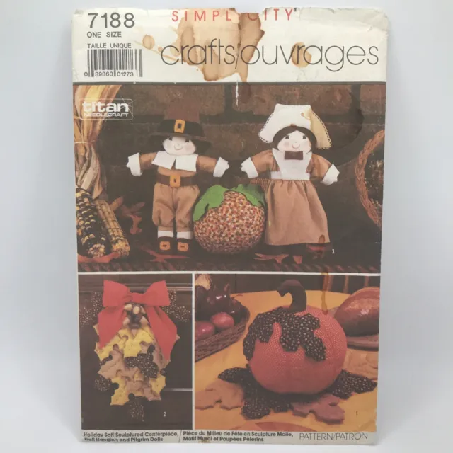 Simplicity 7188 One Size Thanksgiving Decor Home Decor Sewing Pattern FF & UNCUT