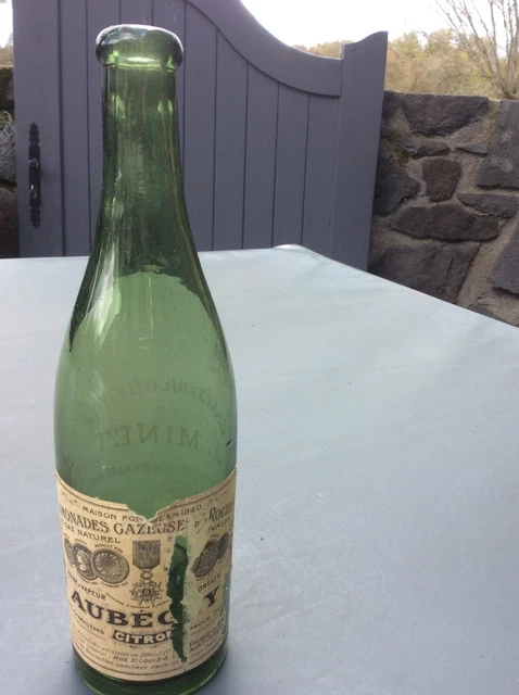 BOUTEILLE VERRE SOUFFLÉ 19è ESTAMPILLE LIMONADE GAZEUSE OMNES MARENNES vide EUR 200,00 - FR