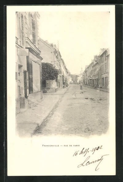 CPA Franconville, Rue de Paris, vue partielle 1902
