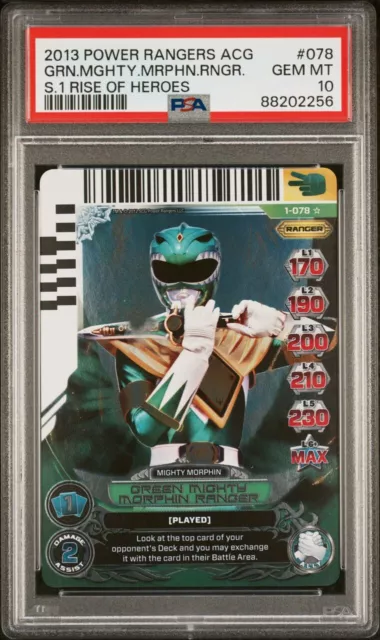 2013 Power Rangers Action Card Game Super Rare Foil Green Ranger PSA 10