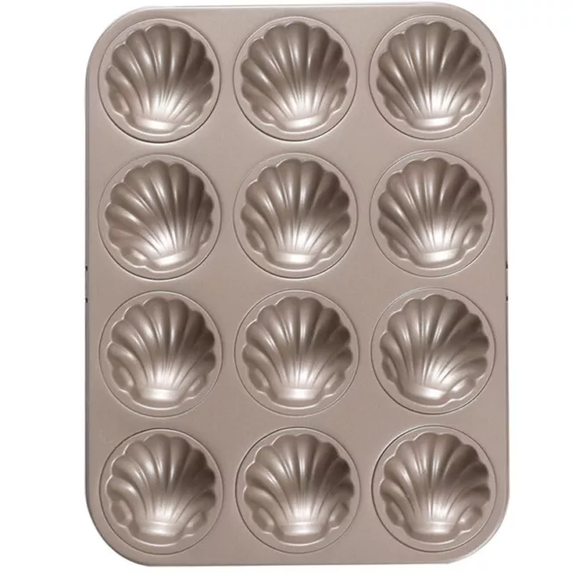 Madeleine Cake Mold with 12 Wells, Nonstick Ball Bowl
