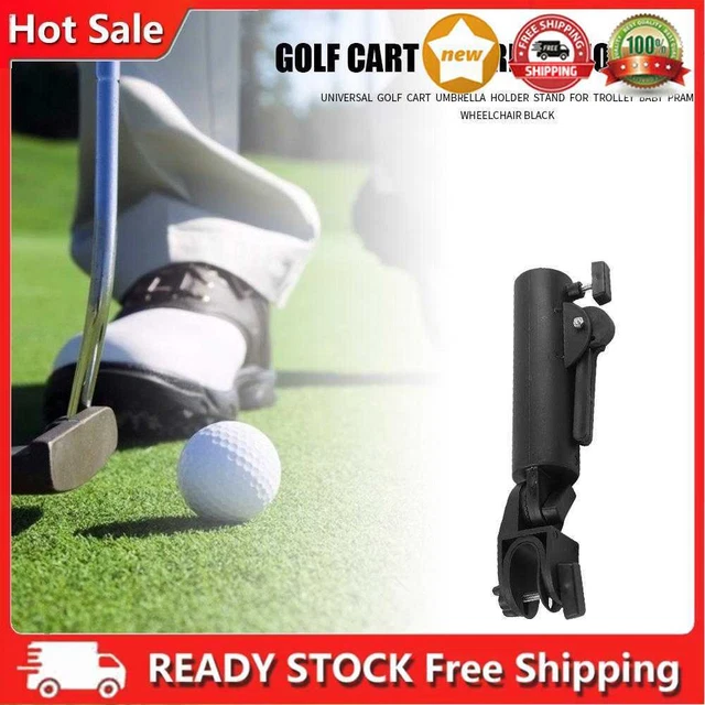 Universal Golf Cart Umbrella Holder Stand for Trolley Baby Pram Wheelchair Black