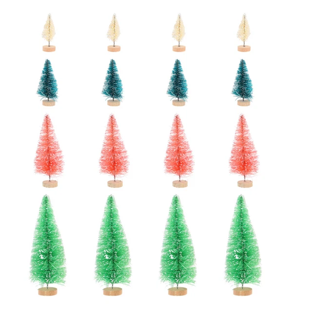 Mini albero di Natale legno sisal albero della neve piano tavolo albero di Natale scrivania Natale