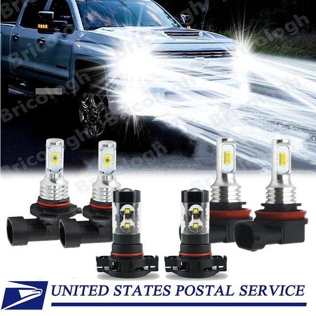Kit Ampoules LED Antibrouillard Pour Chevrolet Silverado 2007-2015 - 6000K Blanc, 6 Pièces