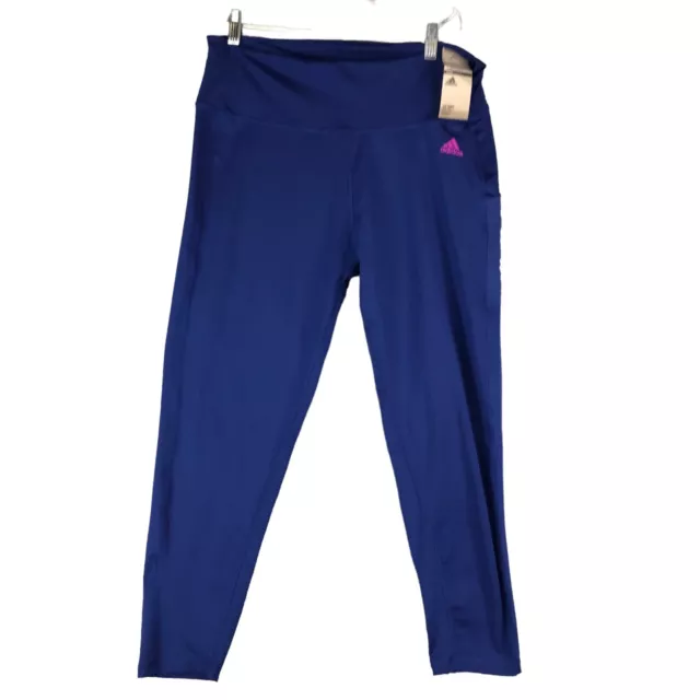 Adidas Women's Royal Blue FEELBRILLIANT AeroReady 7/8 Leggings, Size 2X
