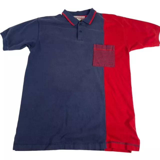 VINTAGE DISNEY'S RESORTWEAR Men's Polo Shirt M Blue Red 100% Cotton ...