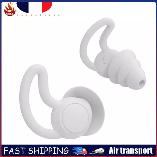 Silicone Ear Plugs Sound Insulation Anti Noise Sleeping Earplugs (White) FR