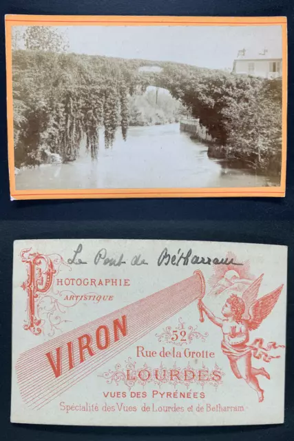 Viron, France, Lestelle-Bétharram, Le pont Vintage cdv albumen print, CDV, tir