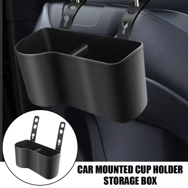 Car Mounted Cup Holder Storage Box Car Cup Holder Seat Back Mount Organizer I8N9