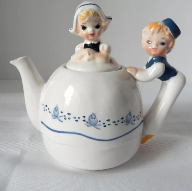 Vintage Enesco Dutch Boy & Girl Teapot E-5822