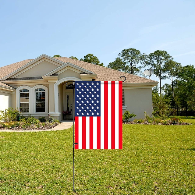 HOOSUN Garden Flag Stand Holder Pole Easy to Install Strong Sturdy Wrought Iron 3