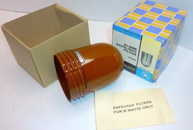 Film Developing Darkroom Light Safelight Filter Vintage Kindermann  15 Watts NOS