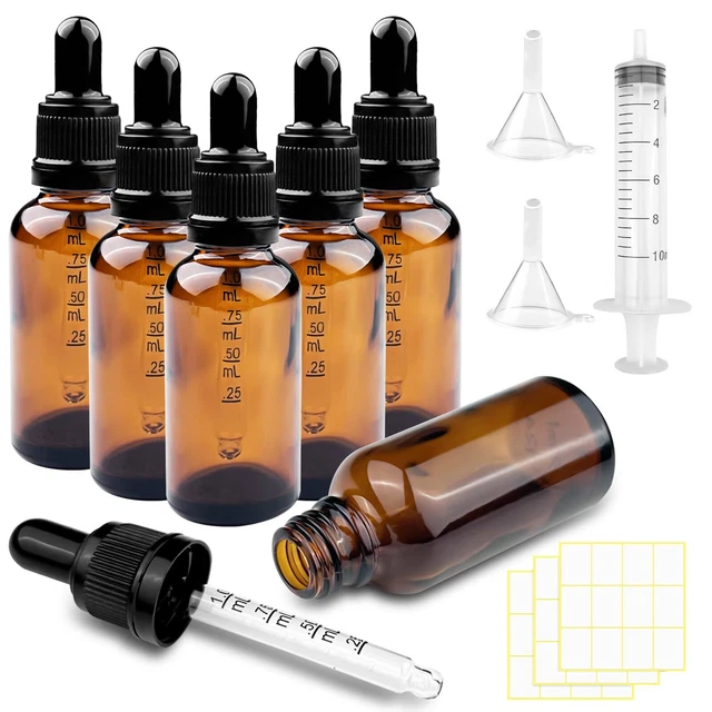 Yamitora 6 Stück Pipettenflasche 30ml Apothekerflasche Glas mit Pipette Yamitora 6 Stück Pipettenflasche 30ml Apothekerflasche Glas mit Pipette