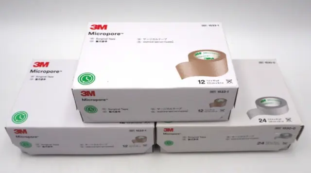 X2 Boxes 3M Micropore Surgical Tape 25Mmx9.1Mtr Skin Tone (1533-1) 12pcs/pk+1530