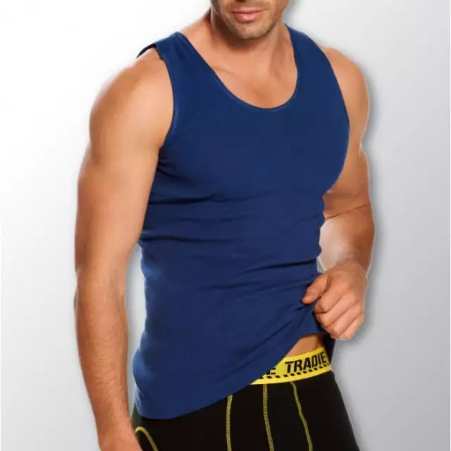 Mens 3 Pack Tradie S-2XL Pure Cotton Tank Singlets Navy Blue Work, Leisure Wear