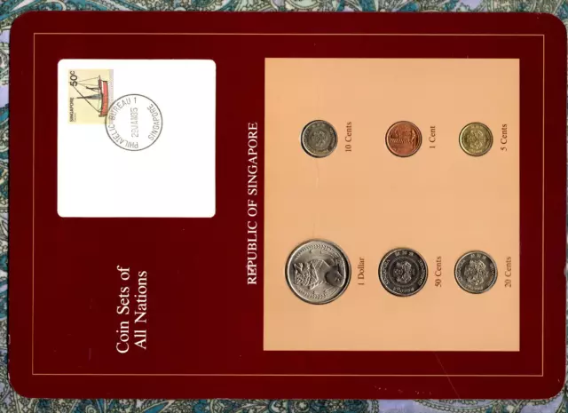 Coin Sets of All Nations Singapore 1982-1991 UNC $1 1982 50 cent 1990 Scarce