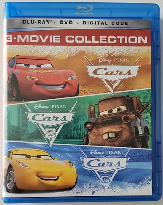 DISNEY PIXAR CARS 3-Movie Collection Blu Ray Dvd 8 Disc Set Free World