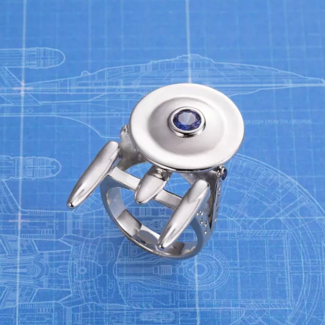 Personalized Uss Enterprise, Star Trek Silver Finsh Ring, Jewelry Ring Size 5