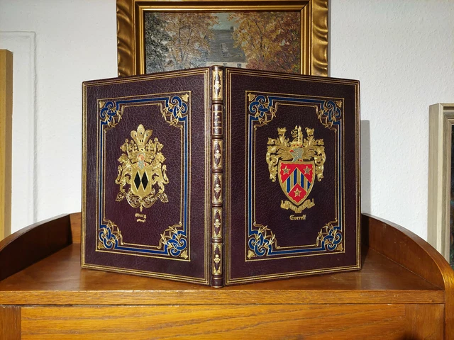 EVERETT FAMILY BOOK 1925 Luxusausgabe MEISTEREINBAND STIKEMAN Leder Handeinband