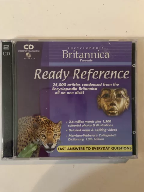 Encyclopedia Britannica Ready Reference (CD-rom 2 Discs) New/sealed