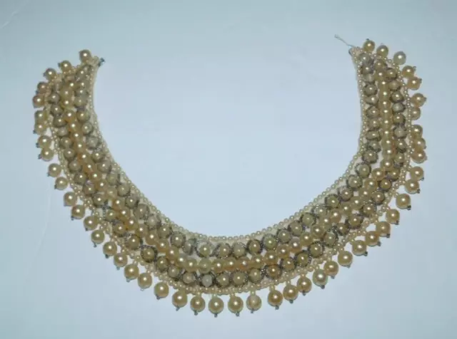 Nice Preowned Vintage Glentex Faux Pearl Collar Necklace Made In Japan