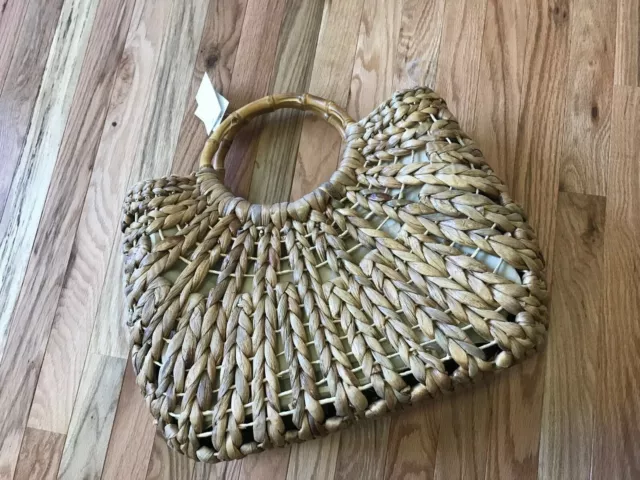 NWT Nordrstom Straw Studios Straw Tote Bag Purse Summer  Beach Resort retail $48