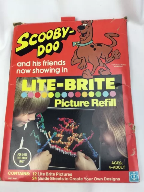 Vintage 1978 LITE BRITE Scooby Doo Picture Refill Set - Opened