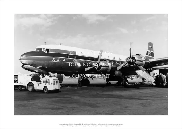 TAA Douglas DC-6B A2 Art Print – Partly in Ansett-ANA Livery – 59 x 42 cm Poster