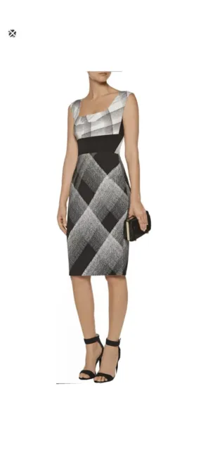 ICONIC RECOGNIZABLE GORGEOUS ROLAND MOURET ARABELLA plaid black/white dress