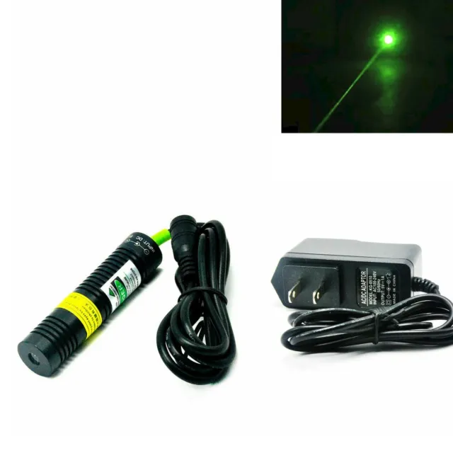 1pc 532nm 10mW green Dot laser module with 5V adapter Long time working  18x75mm