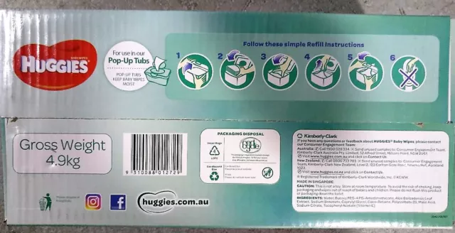 640 HUGGIES Thick Baby Wet Wipes Bulk Mega Pack Fragrance Free 3