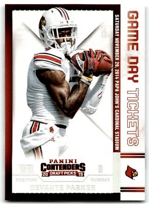 2015 Panini Contenders Draft Picks Game Day Tickets Devante Parker Rc Louisville