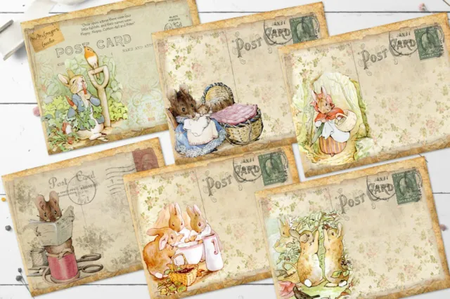 6 x Beatrix Potter/Peter Rabbit Character Post Cards