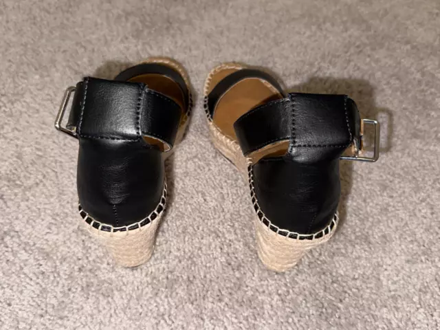 Sun Stone Sammi Two-Piece Wedge Sandals Black 6M 3