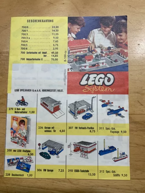 Lego System Prospekt (ca. 1960) Faltblatt Katalog Werbung, sehr selten
