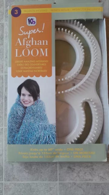 KB Authentic Knitting Board Super Afghan Loom KB88000  w/ Needle & Instructions