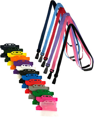 ID Card Pass Badge Holder & ID Soft Neck Lanyard Strap with J-Clip Free P&P
