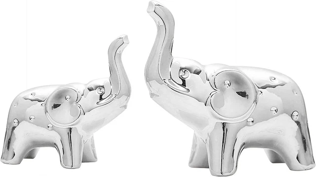 Cynynyxy Elephant Decor, Elephant Statue Home Decor, 2Pcs Modern Style Figurines