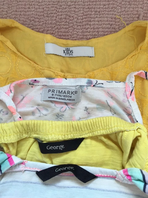 Girls Summer Clothes Bundle Playsuits Yellow Rainbow 6-7 years