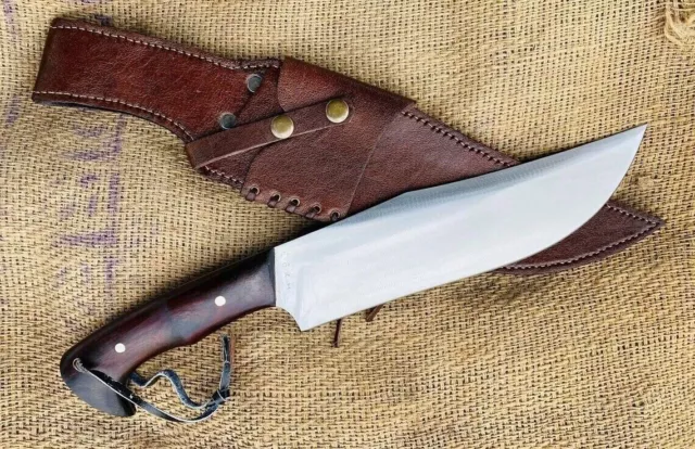 Custom Handmade Bowie Knife D2 Steel Full Tang Hunting Survival Outdoor Bowie