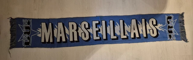 Lot De 2 écharpes De Football Vintage OM Marseille - Bleues - Taille Unique