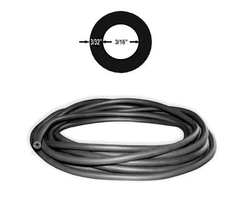 10 feet CONTINUOUS 3/8in(10mm)OD3/16in(4.7mm)ID Latex Rubber Tubing BLACK (606B)