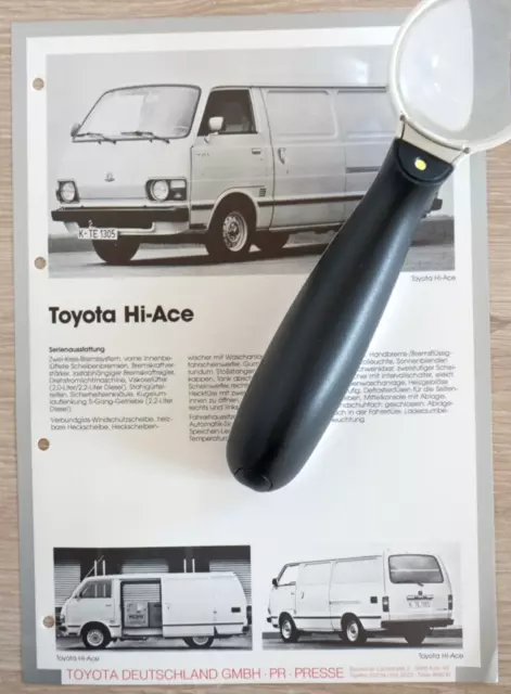 🚘 Brochure Automobile 1981 TOYOTA HI-ACE Catalogue Document Pub Prospekt Sales