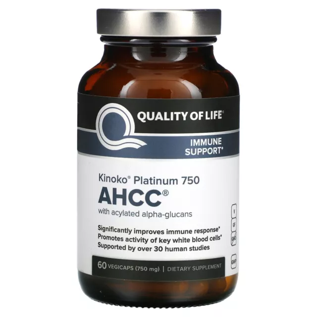 Kinoko Platinum AHCC, 750 mg, 60 Vegicaps